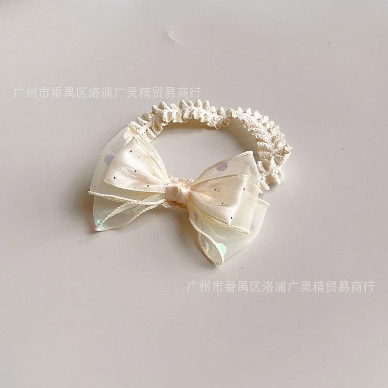 JS - Turban nơ voan kem be