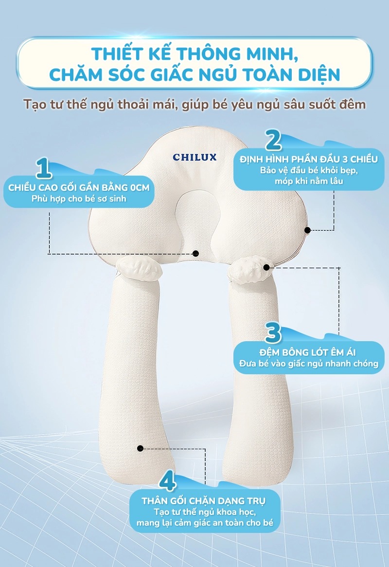 CHILUX - GỐI CHẶN CHỮ U ĐA NĂNG