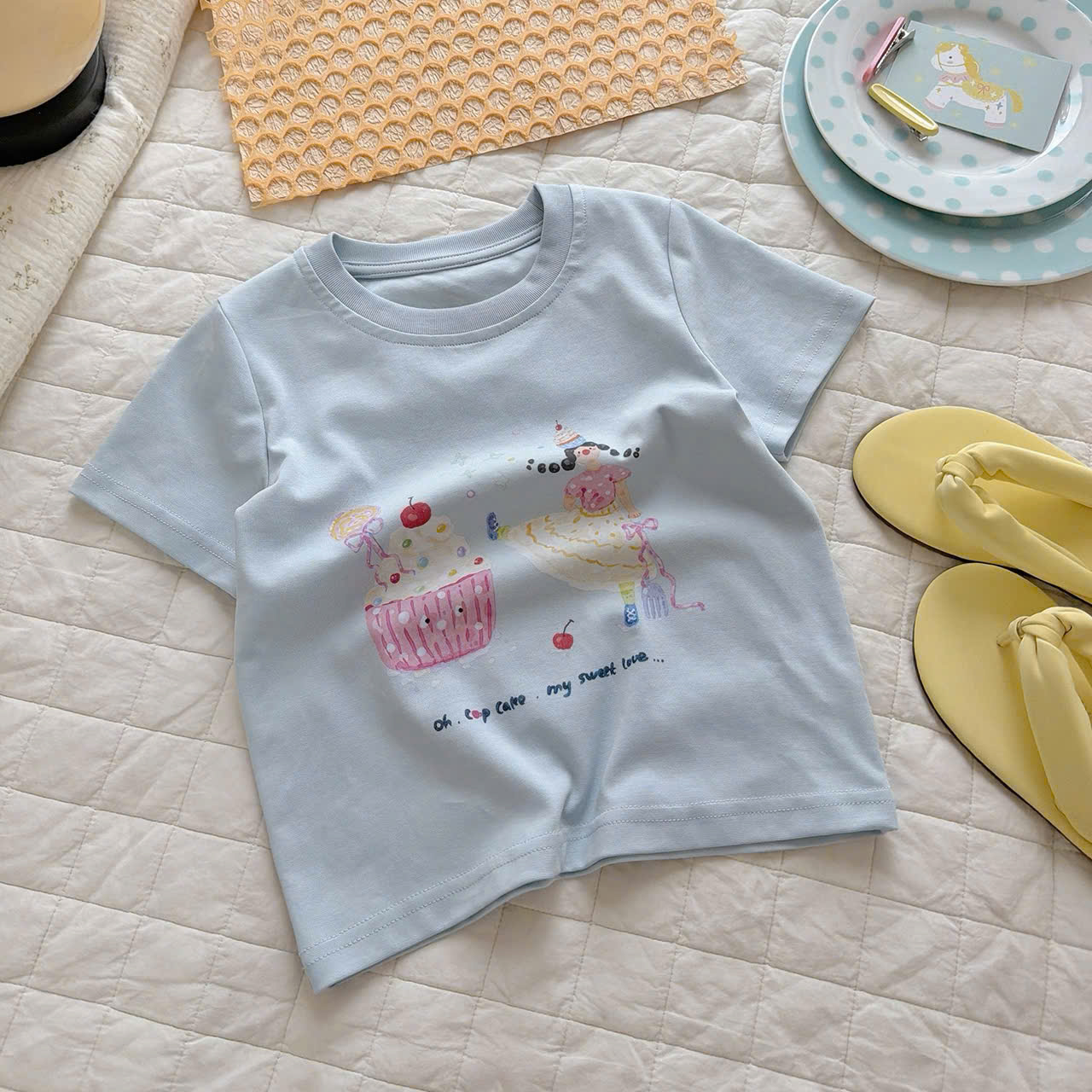 BK - Áo thun bánh kem xanh (90-160)