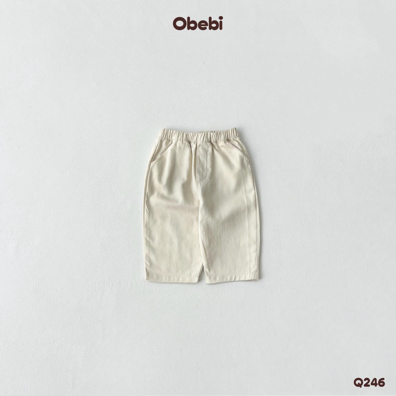 OBEBI - Quần kaki trẻ em mùa hè thêu túi OBEBI (73-120)