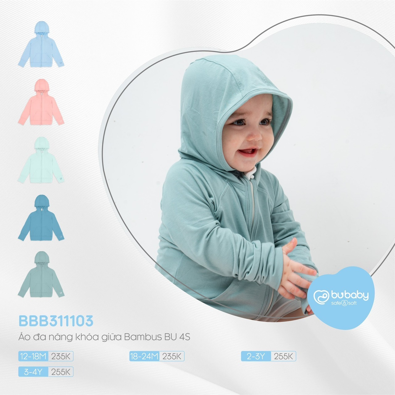 BUBABY - ÁO CHỐNG NẮNG ĐA NĂNG BAMBUS 4S