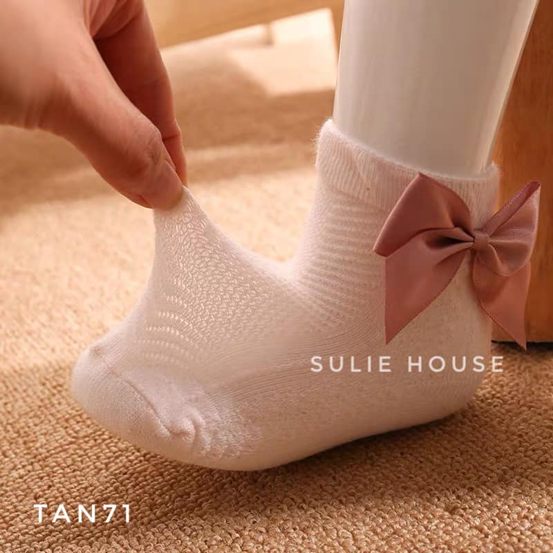 SL - Tất lưới cổ ngắn đính nơ (XS-M)