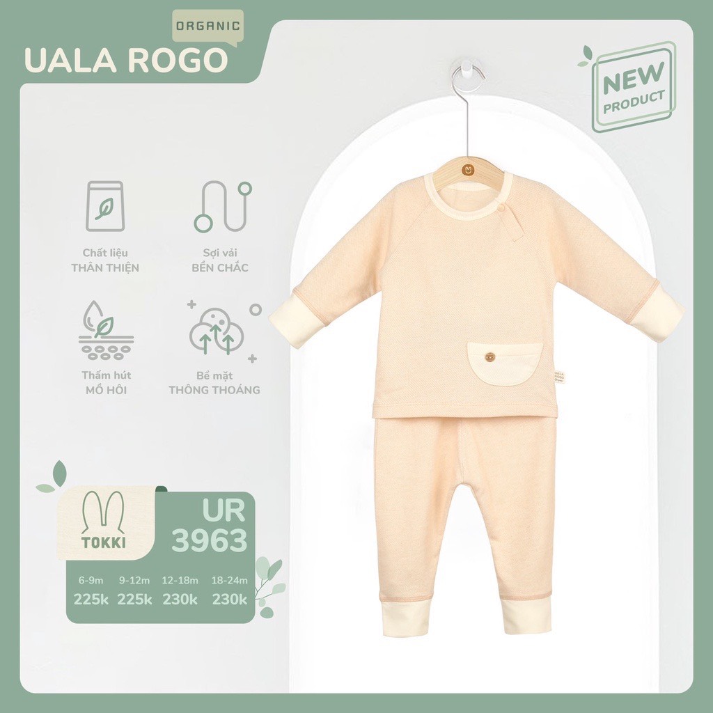 UALA ROGO Bộ quần áo dài tay có túi (6-24M)