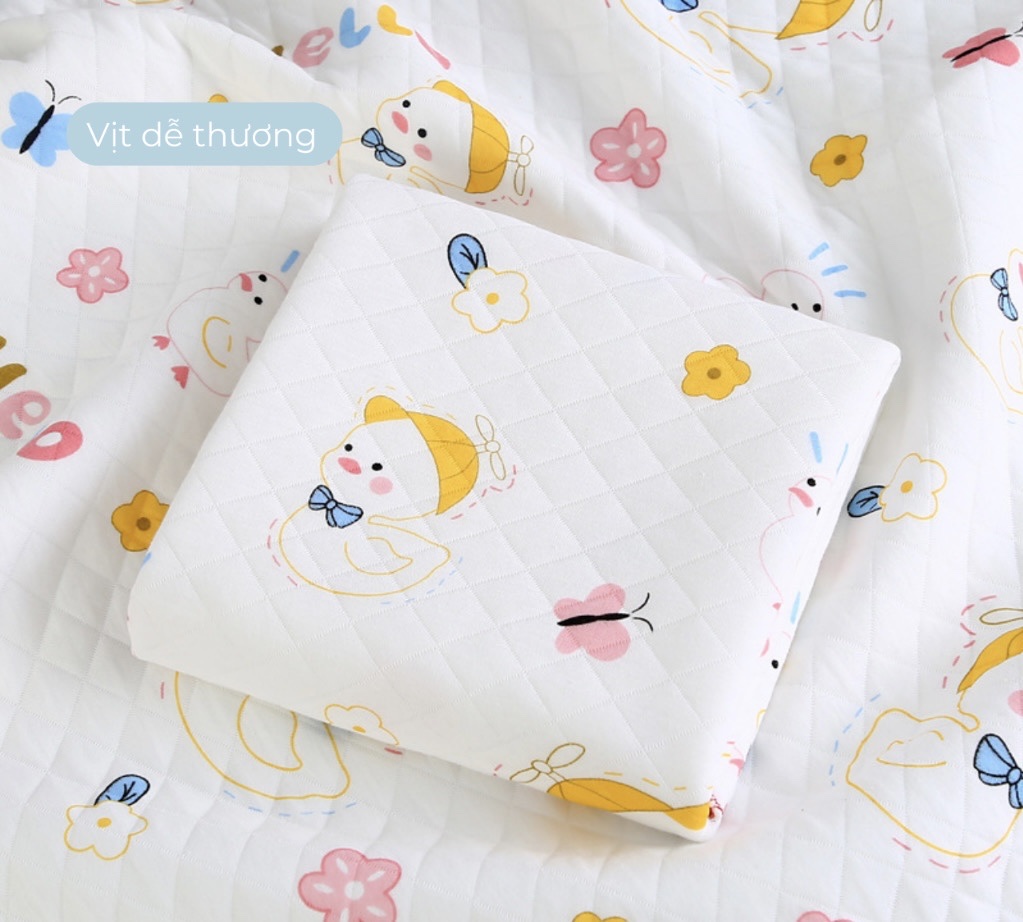 BS - Khăn ủ chần bông 3 lớp in hình 85x85cm