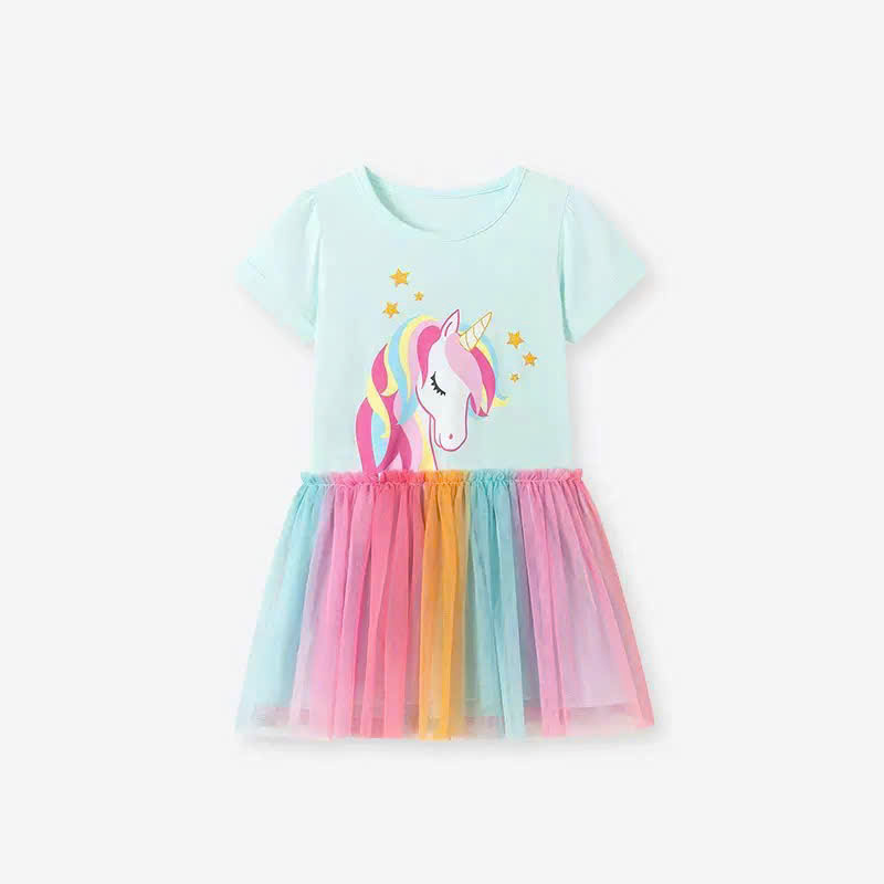 TL - Váy Unicorn cầu vồng (2-7Y)