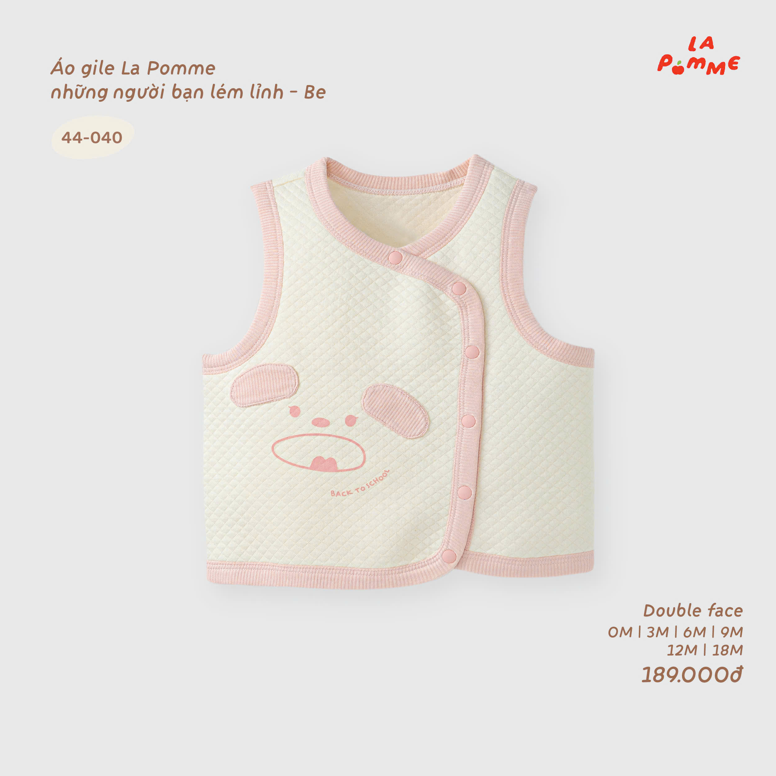LA POMME - ÁO GILE NHỮNG NGƯỜI BẠN LÉM LỈNH (0-18M)