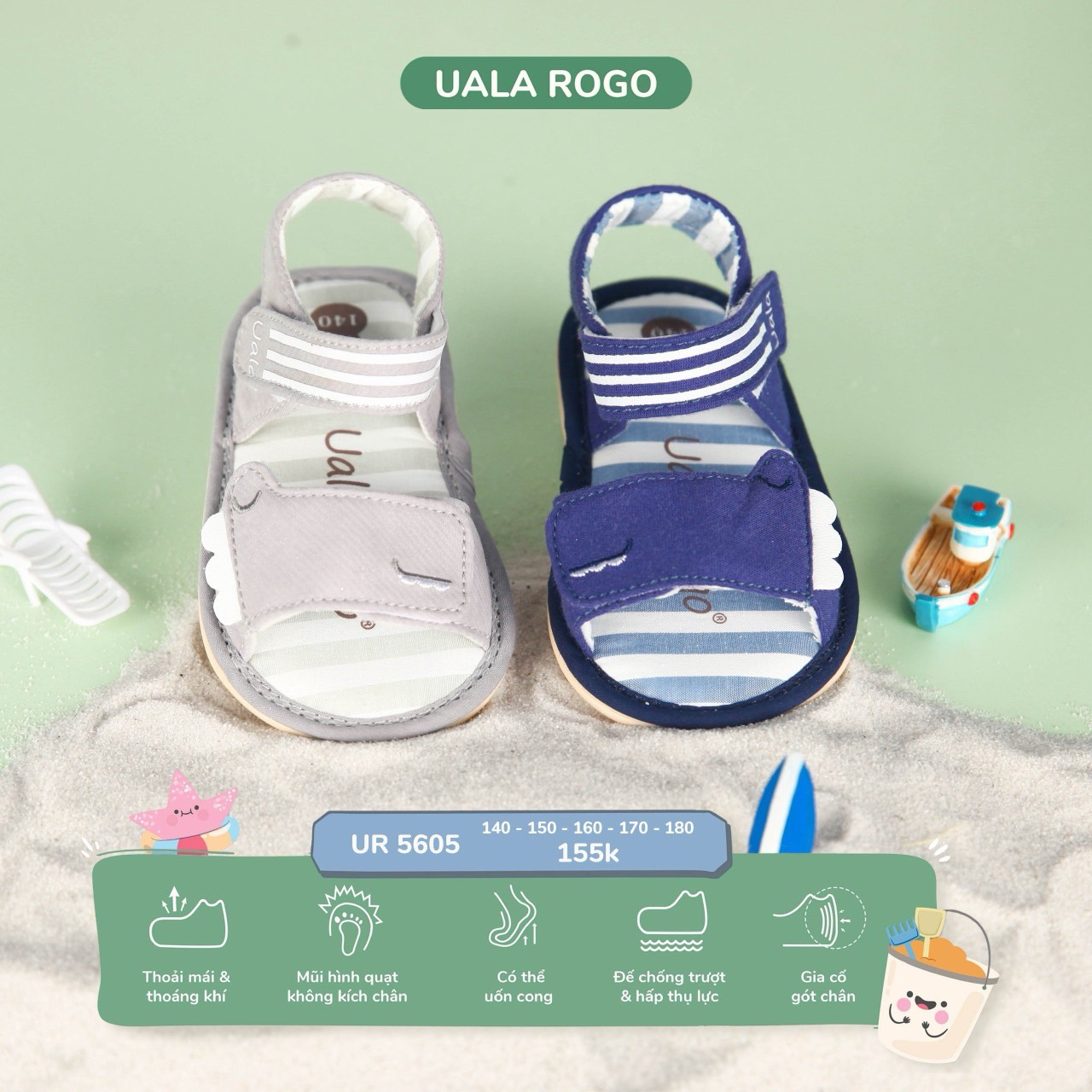 UALA ROGO - Dép tập đi UR5605(140-180)