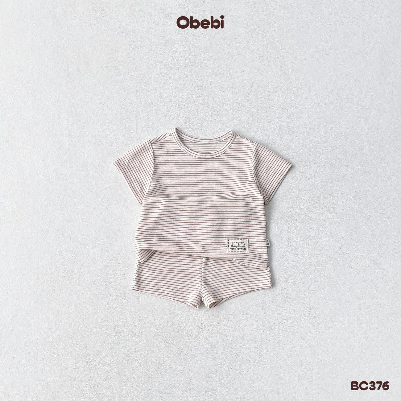 OBEBI - Bộ cộc trẻ em mùa hè kẻ ngang OBEBI (66-120)