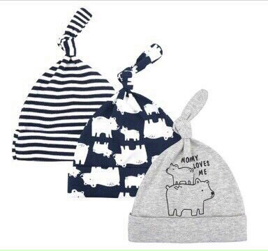 BW Set 3 mũ cotton Momcare (0-12M)