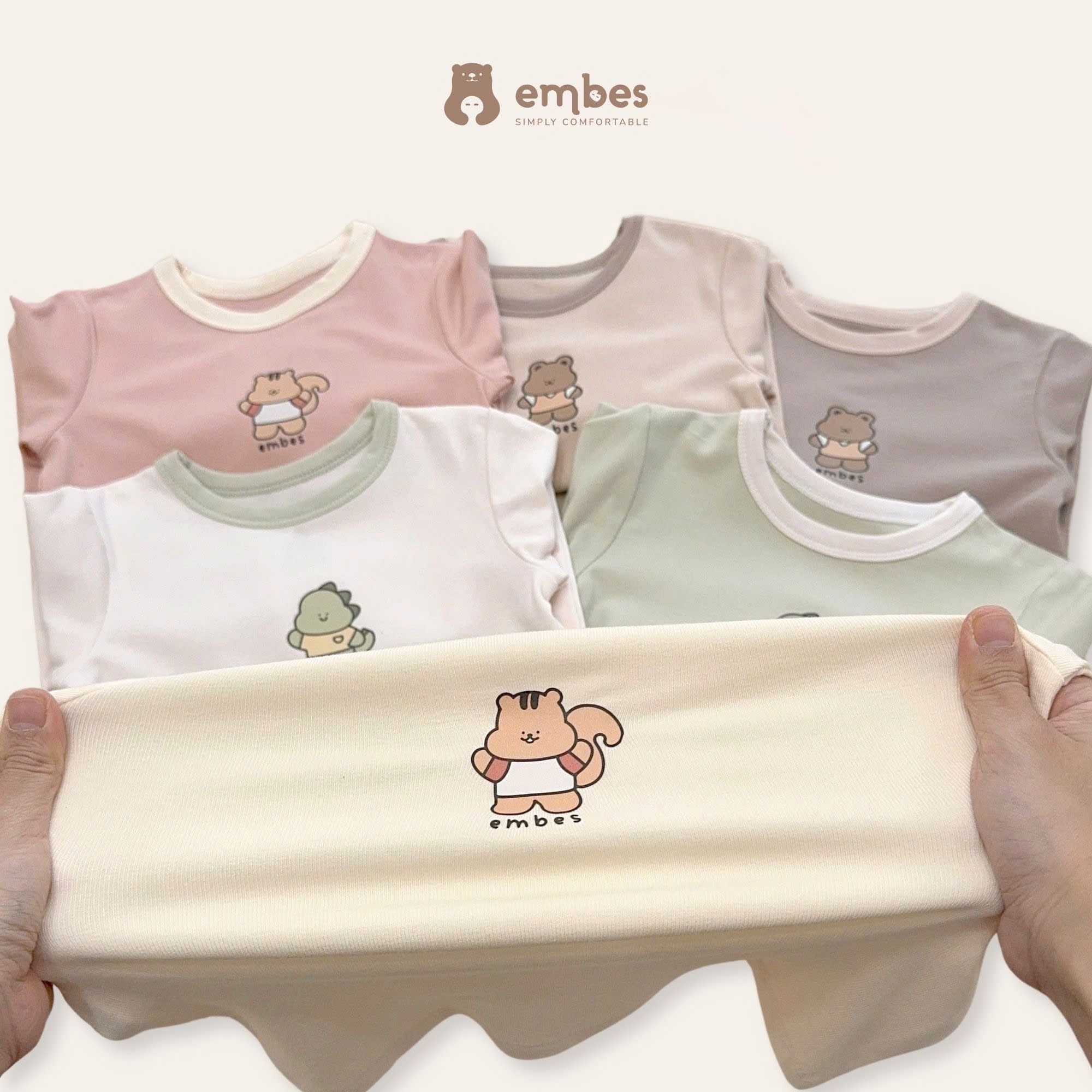 TH - Bộ dài tay in hình Gấu Embes(9M-4Y)