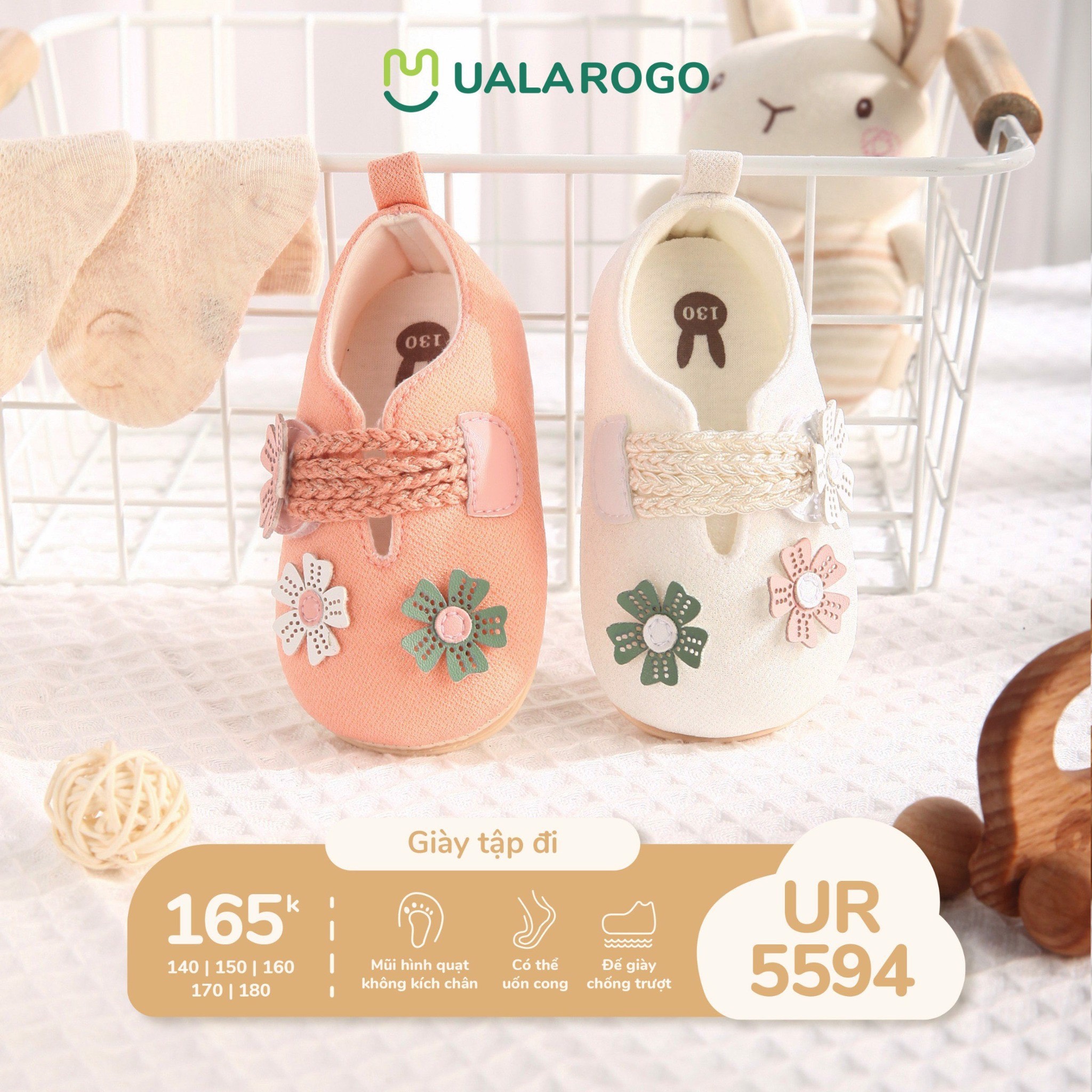 UALA ROGO Giày tập đi bông hoa(140-180)