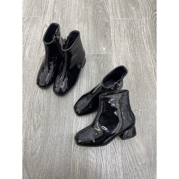 KB Bốt da bóng đen cổ thấp(26-36)