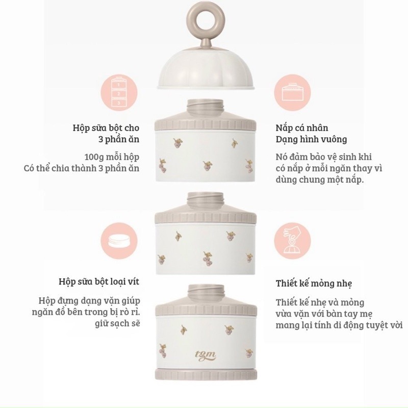 TGM - HỘP TRỮ SỮA BỘT CHIA NGĂN