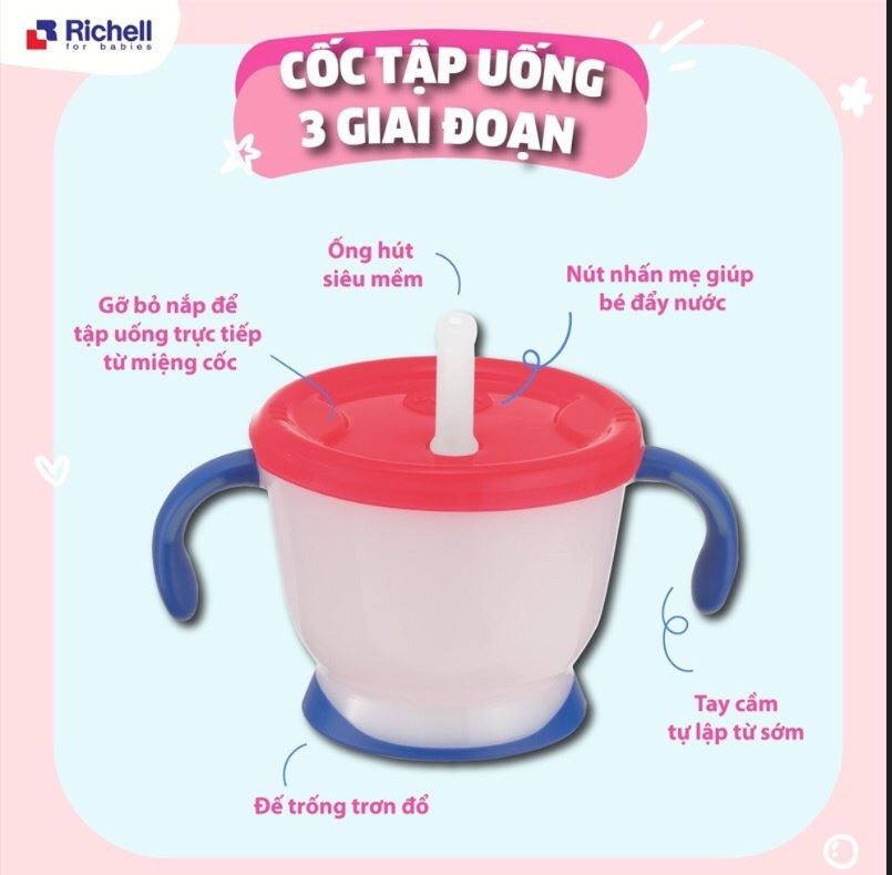 RICHELL - CỐC TẬP UỐNG 3 GIAI ĐOẠN