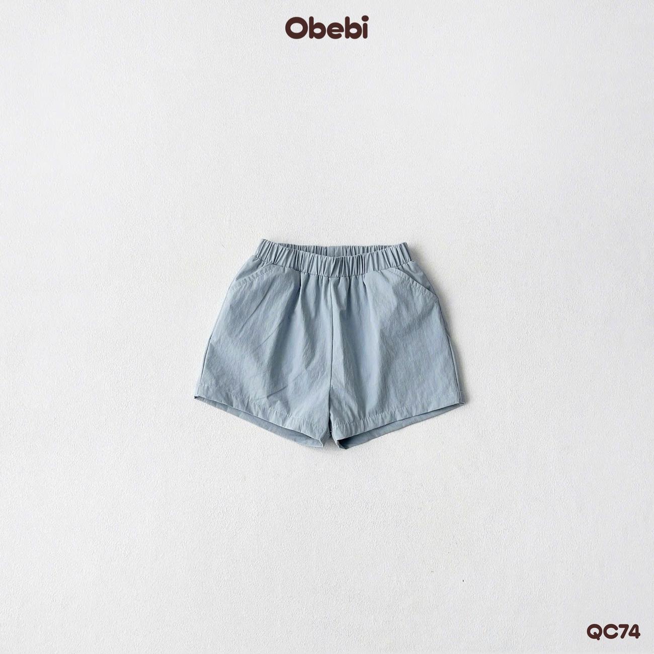 OBEBI - Quần đùi trẻ em vải gió thêu hình ngôi sao OBEBI (73-120)