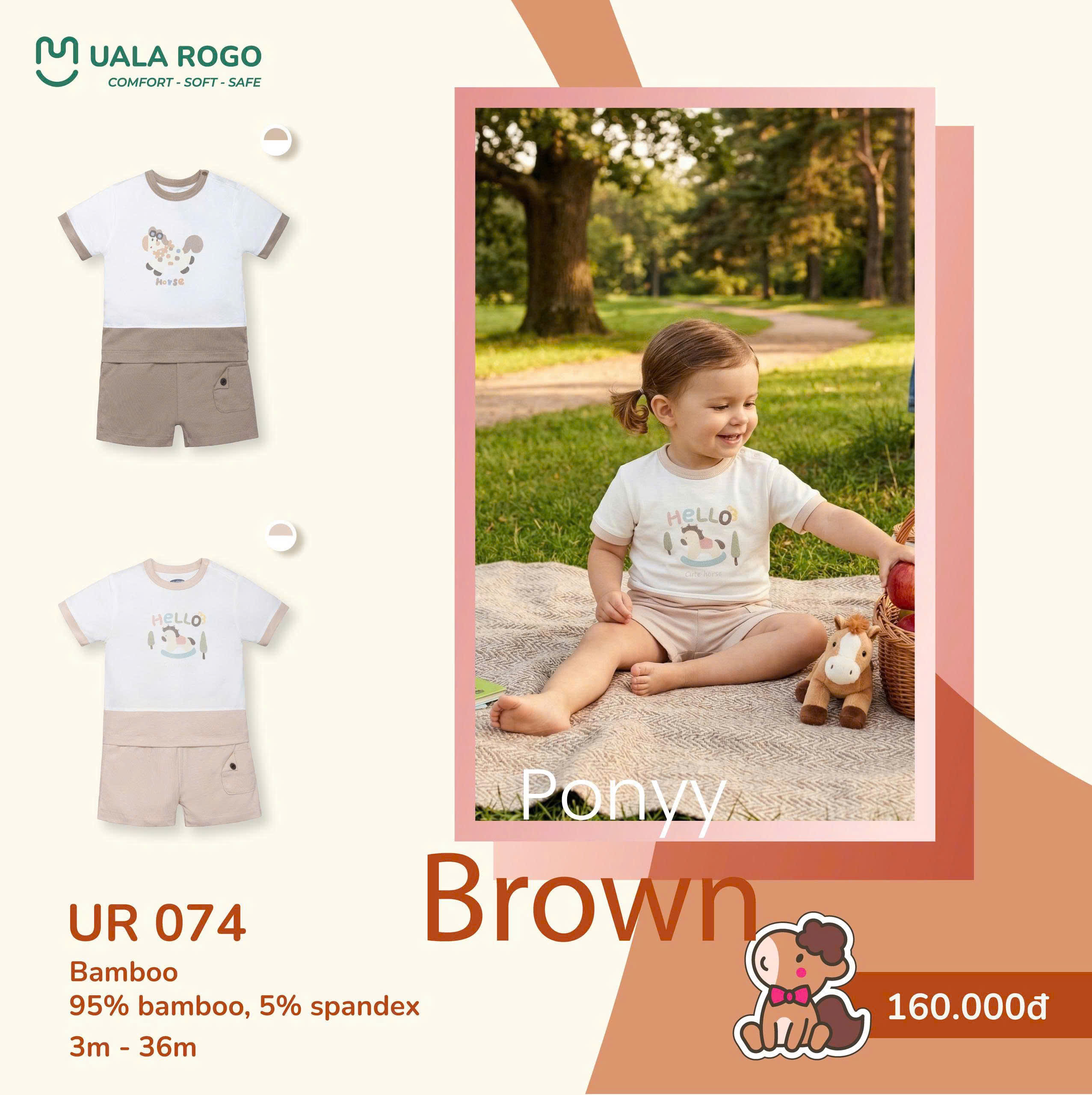 UALA ROGO - BỘ CỘC PONYY BROWN UR074