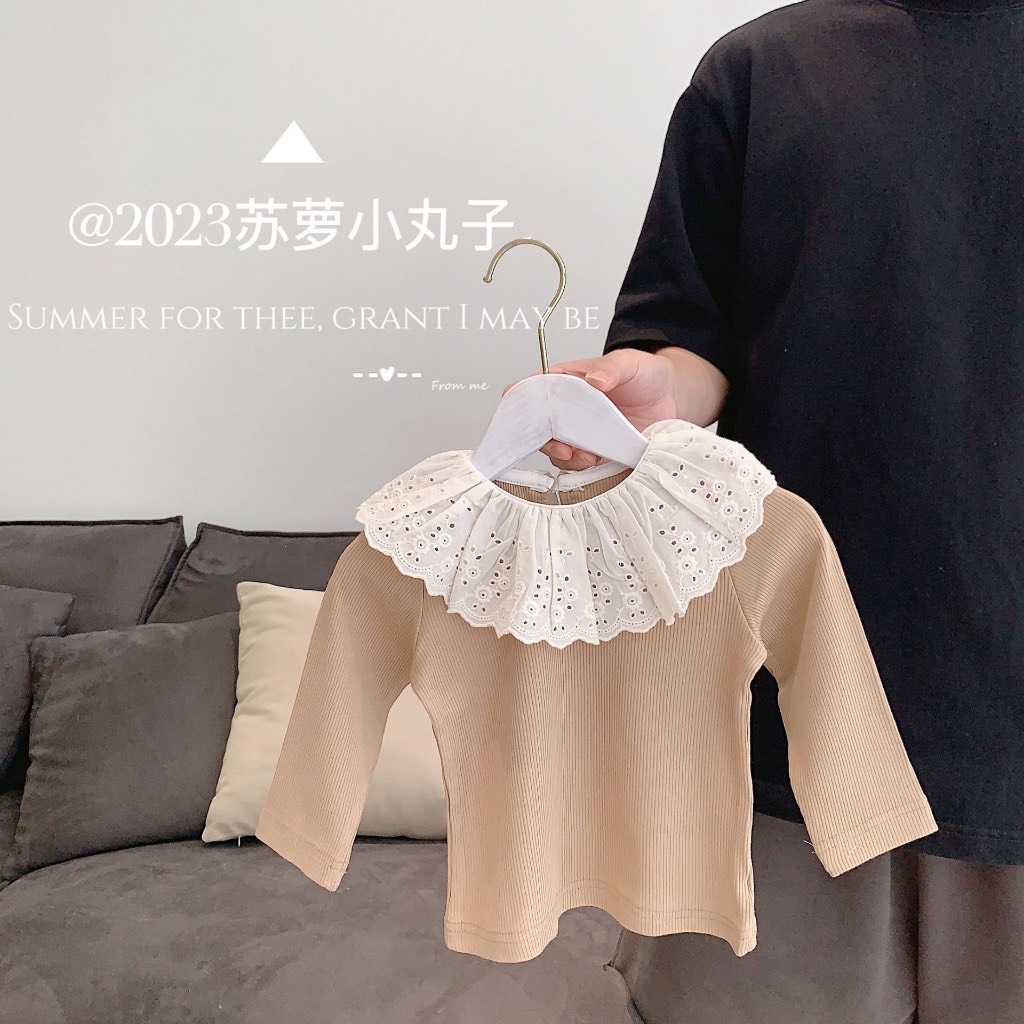 SL Áo cổ ren bèo nâu(73-100)