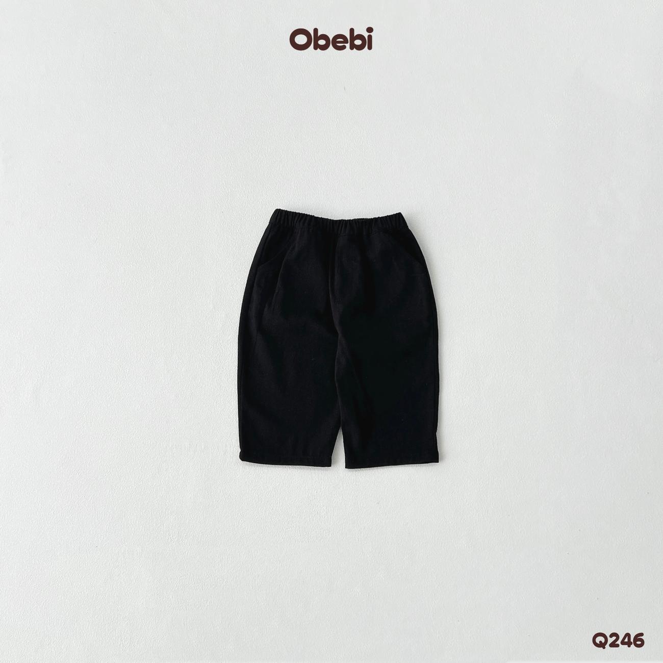 OBEBI - Quần kaki trẻ em mùa hè thêu túi OBEBI (73-120)