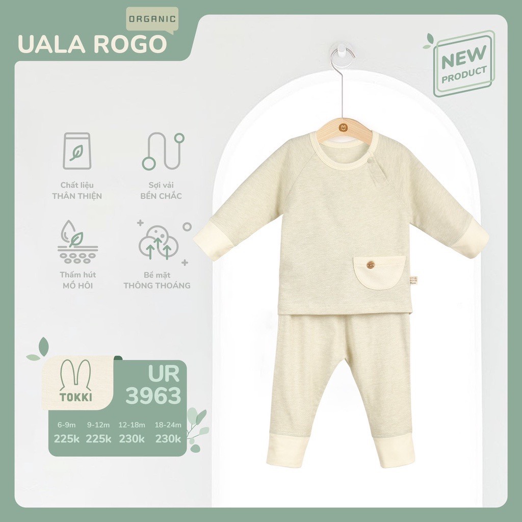 UALA ROGO Bộ quần áo dài tay có túi (6-24M)