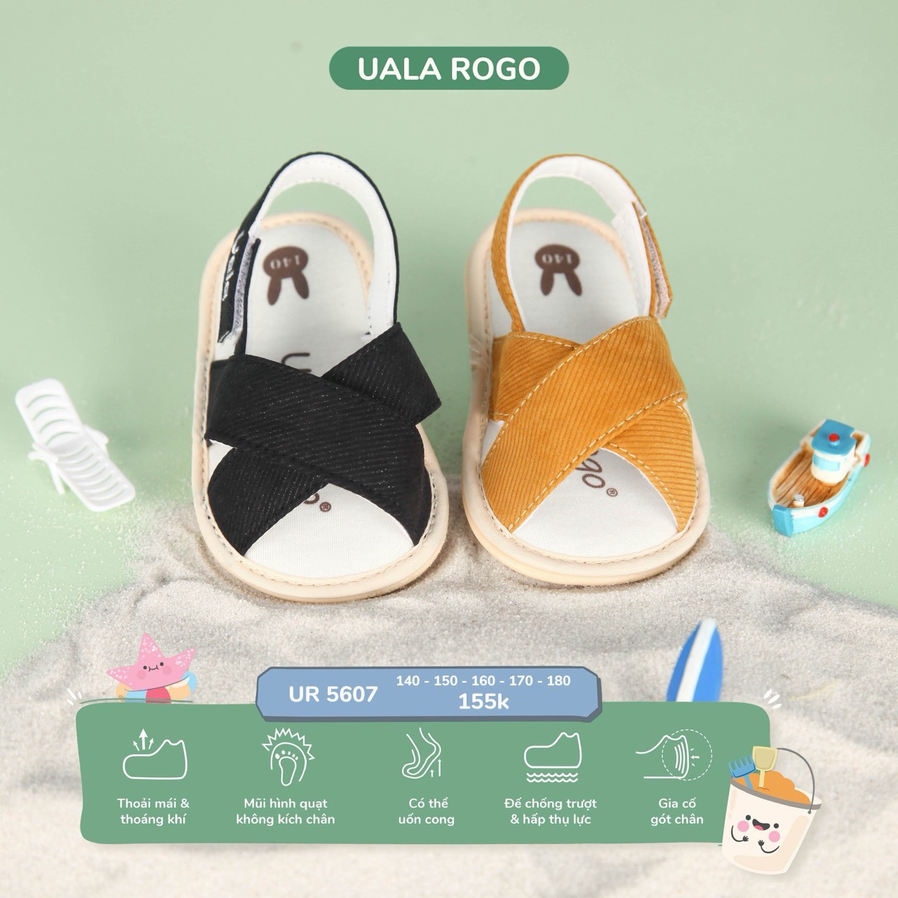 UALA ROGO - Dép tập đi UR5607(140-180)