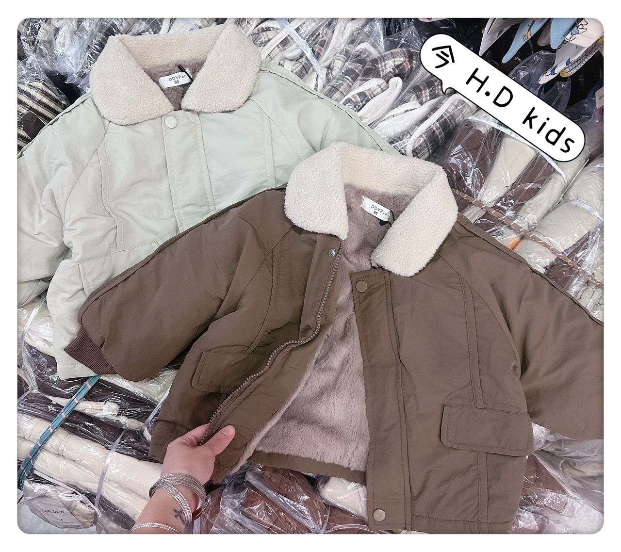 SA Áo phao be cổ lông style Hàn (90-130)