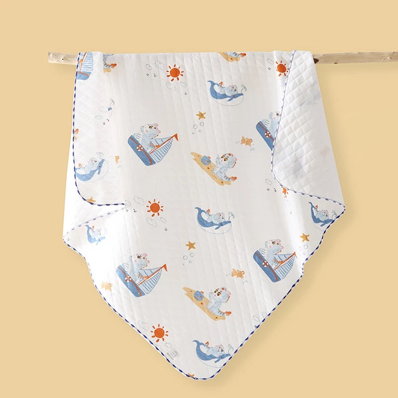 BS - Khăn ủ chần bông 3 lớp in hình 85x85cm