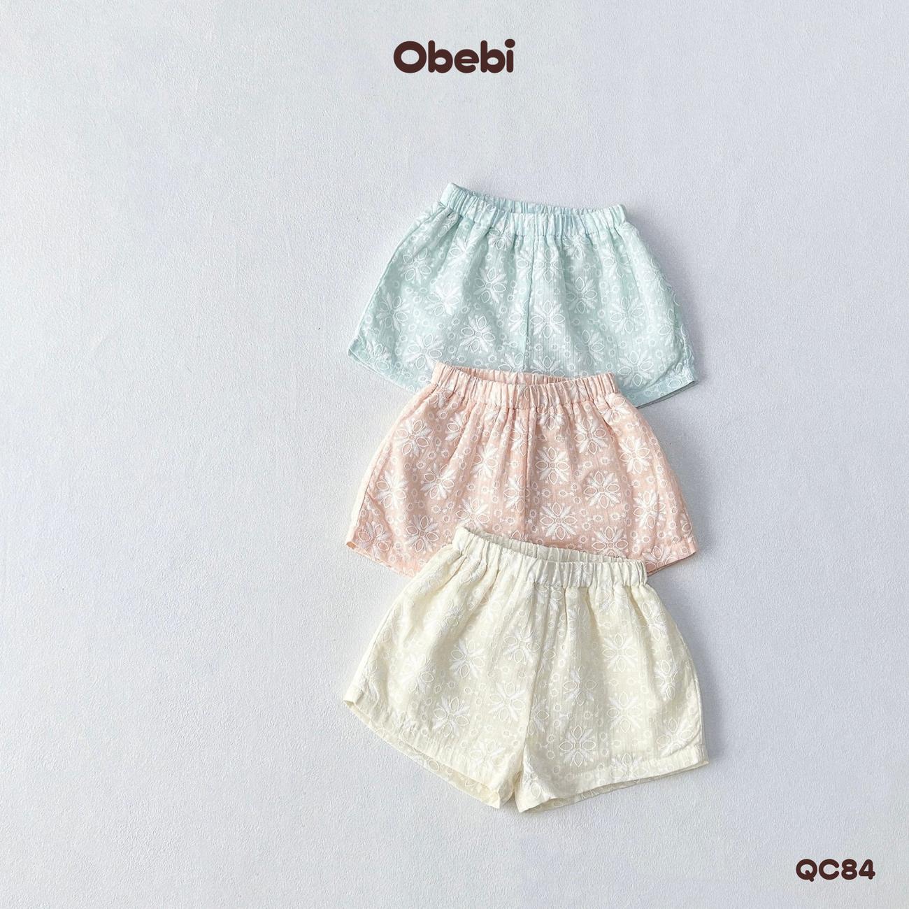 OBEBI - Quần cộc bé gái họa tiết hoa OBEBI (73-120)