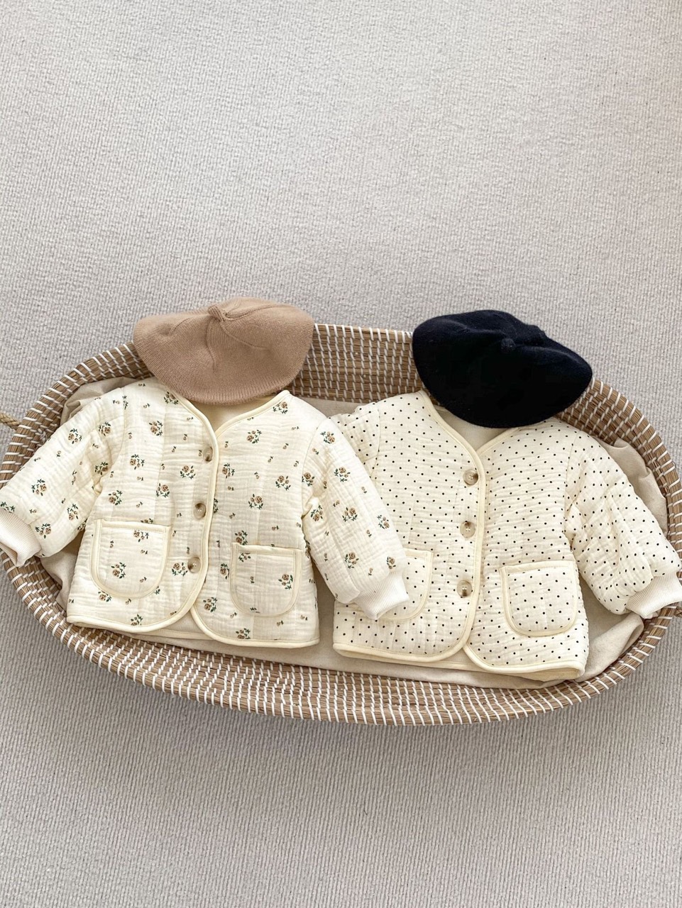 JS Áo khoác muslin lót nỉ 2 túi(66-80)