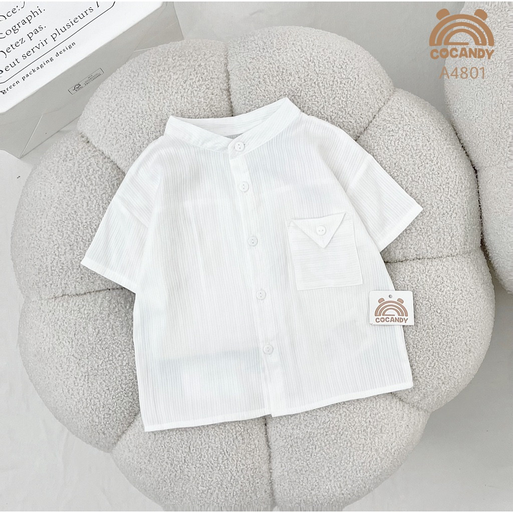 CCD - Áo cộc trắng cổ tàu(73-140)