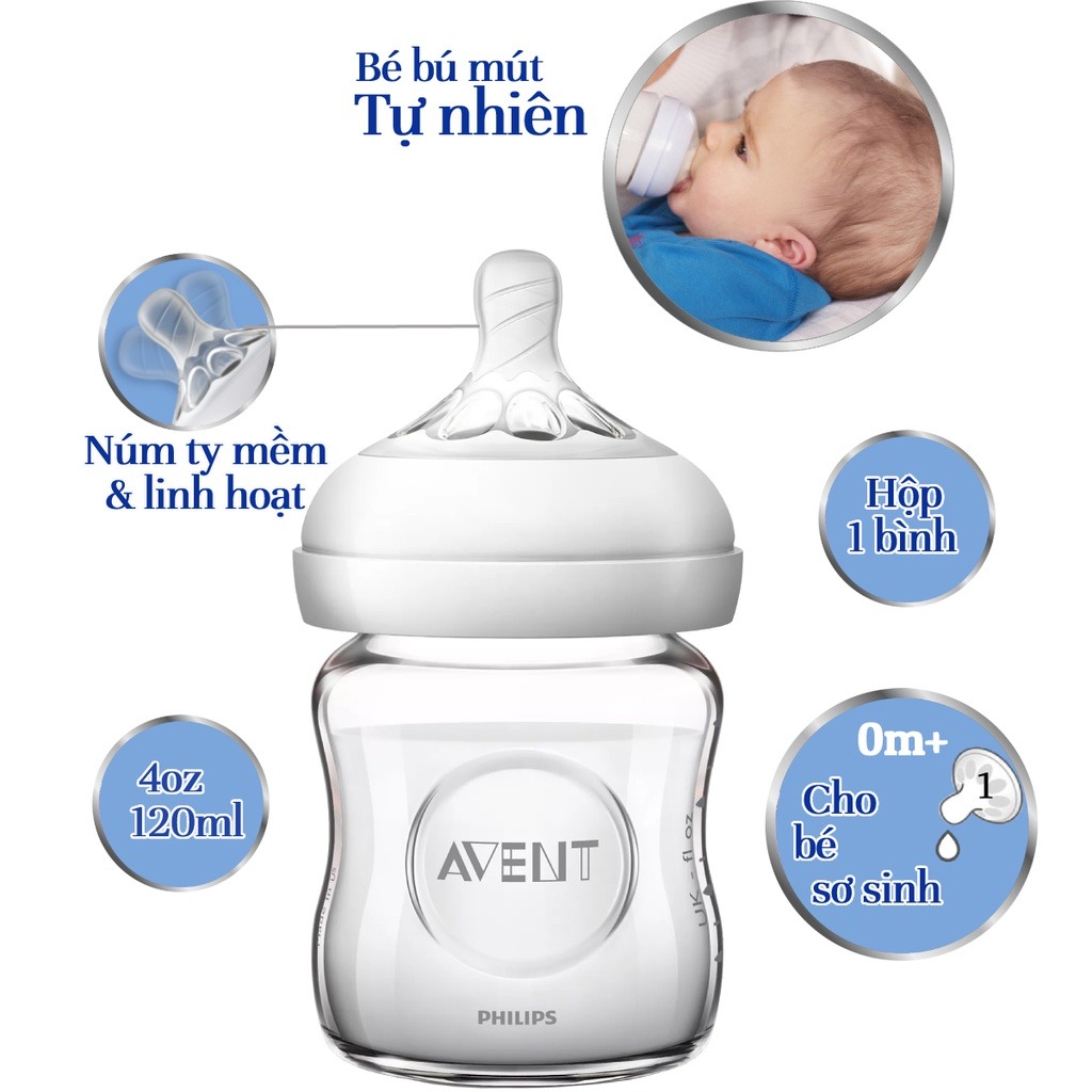 AVENT - BÌNH SỮA THỦY TINH NATURAL
