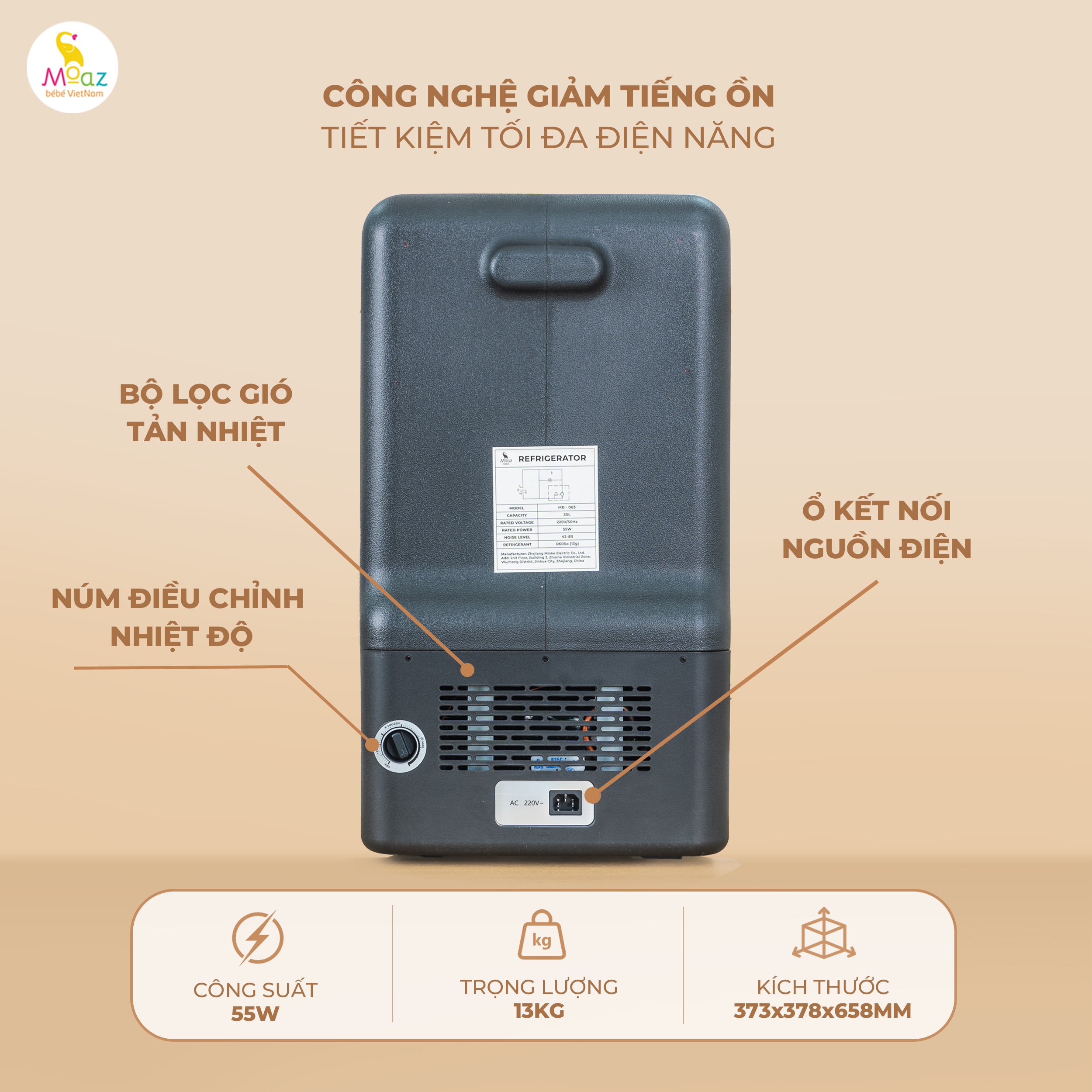 MOAZ - TỦ LẠNH MINI MB-083
