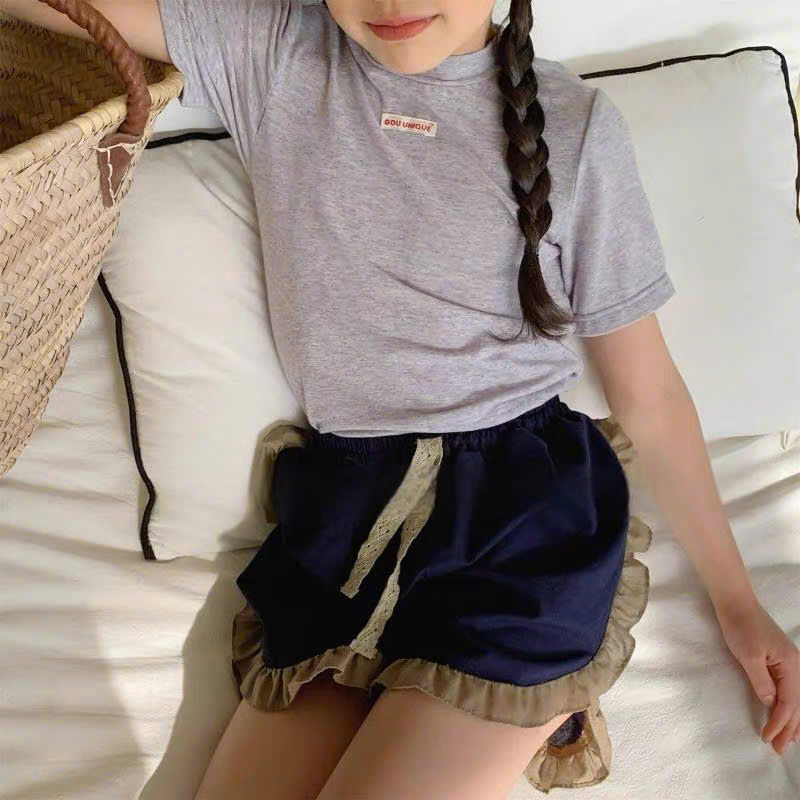 TL - Quần short bé gái viền bèo (80-130)