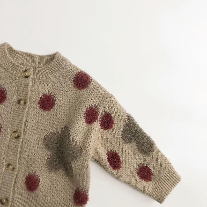 TL - Áo cardigan len nâu dâu tây(80-130)
