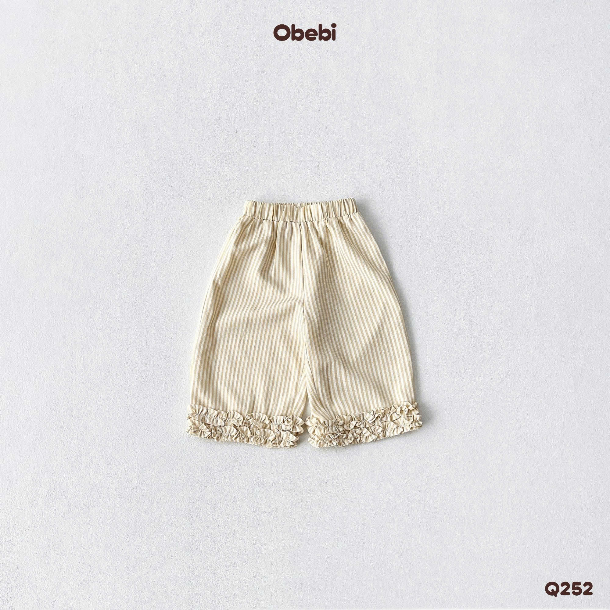 OBEBI - Quần dài bé gái bèo nhún gấu OBEBI (73-120)