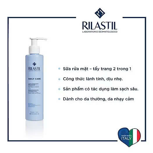 RILASTIL - SỮA RỬA MẶT TẨY TRANG DAILY CARE MAKE-UP REMOVING CLEANSING MILK