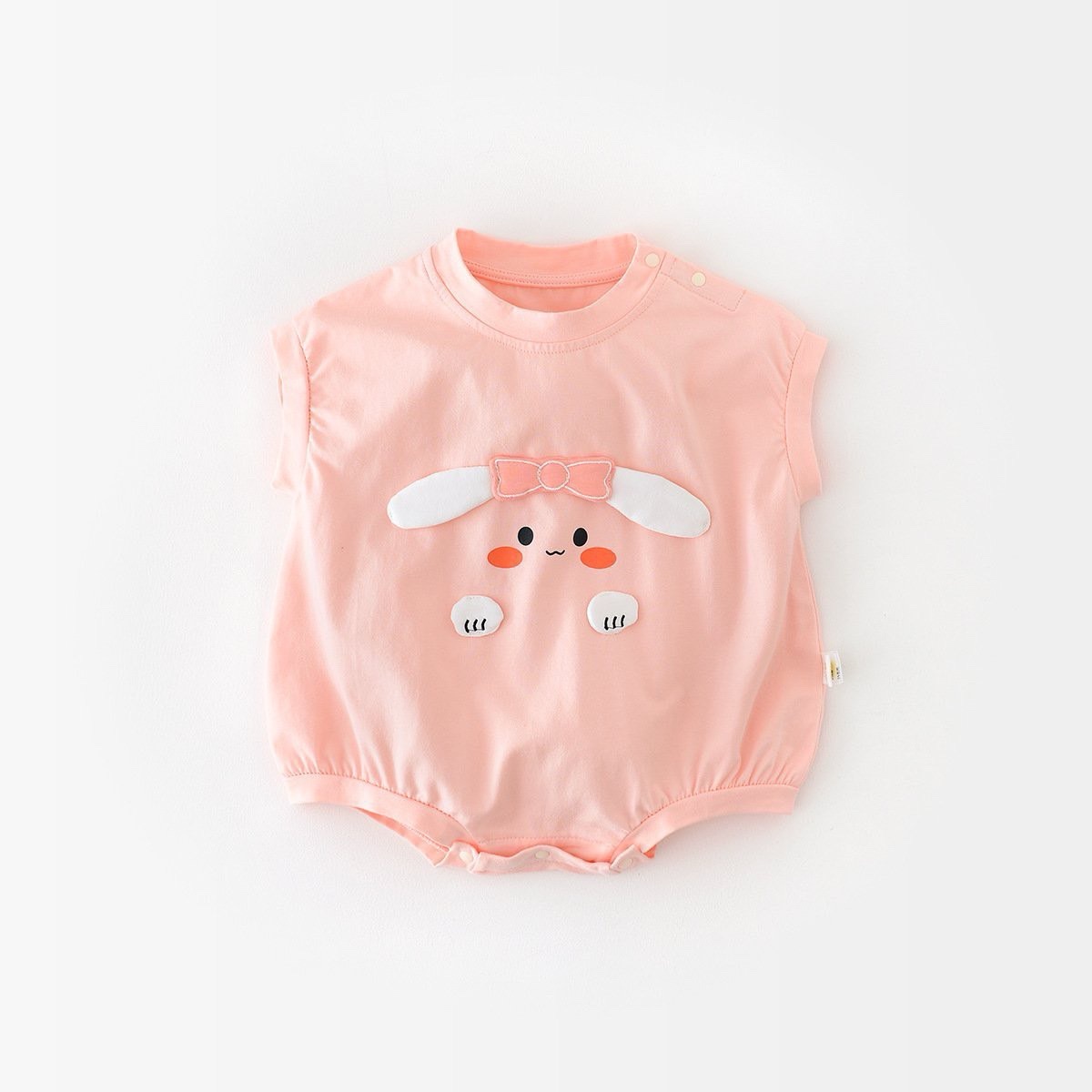JS - Body hồng cam cotton thỏ bụng(66-80)