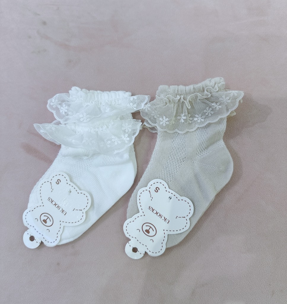 JS - Tất lưới ngắn cổ ren