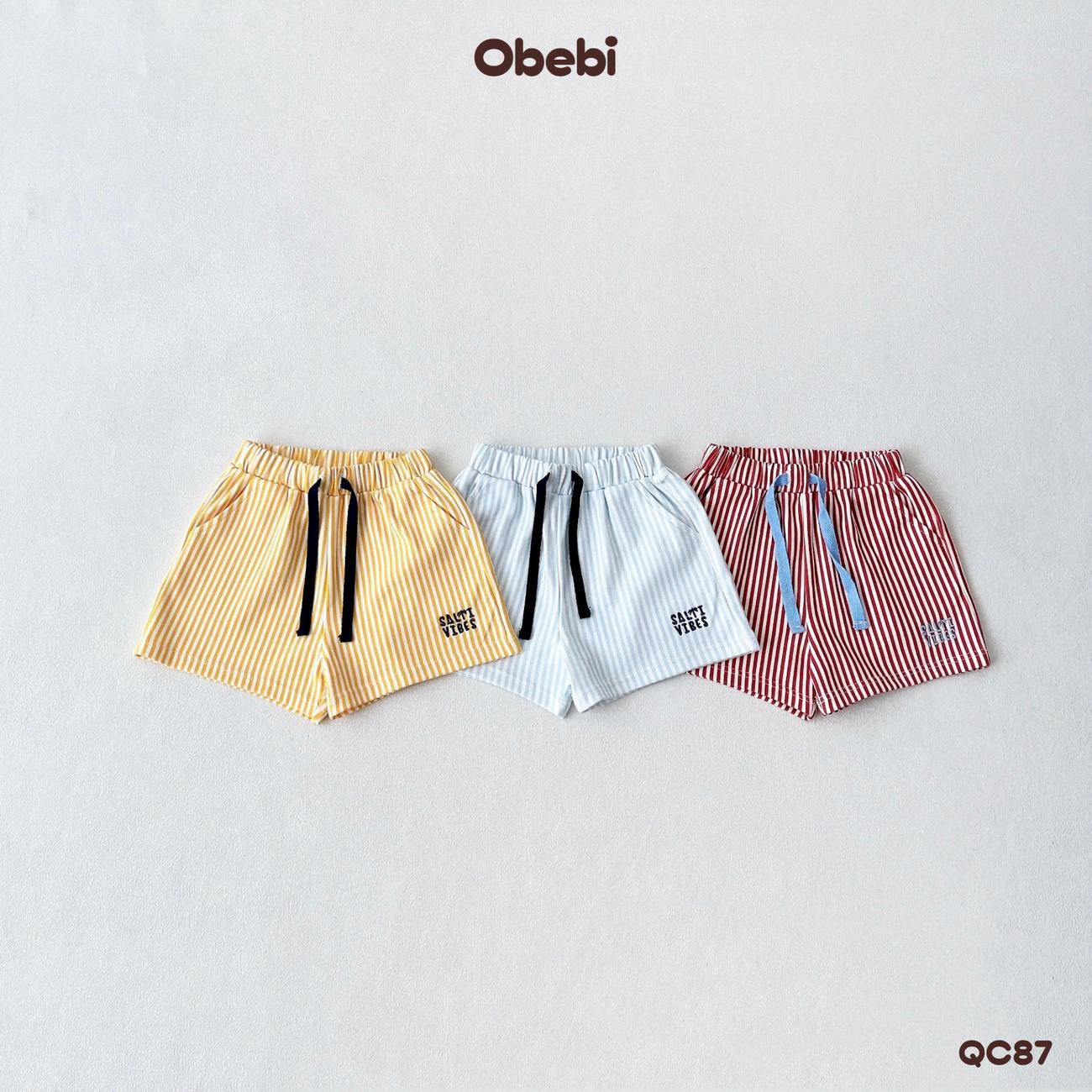 OBEBI - Quần đùi kẻ sọc đi biển OBEBI (73-120)