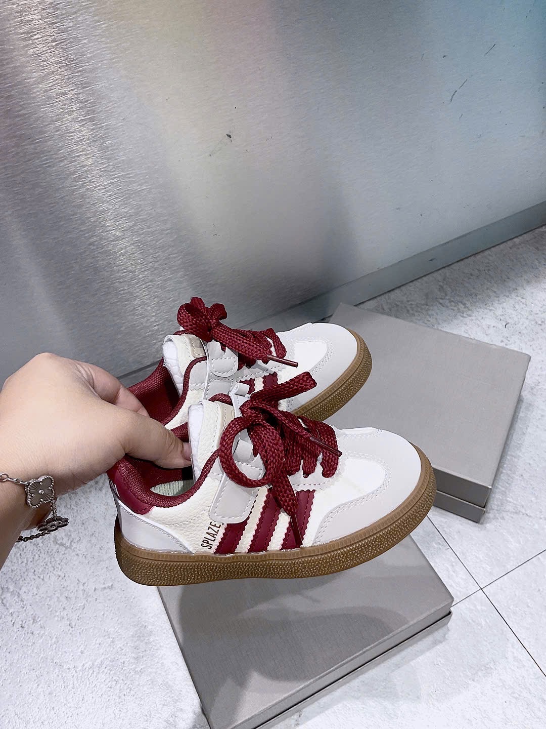 KB - Giày Samba trắng 3 sọc đỏ(26-36)