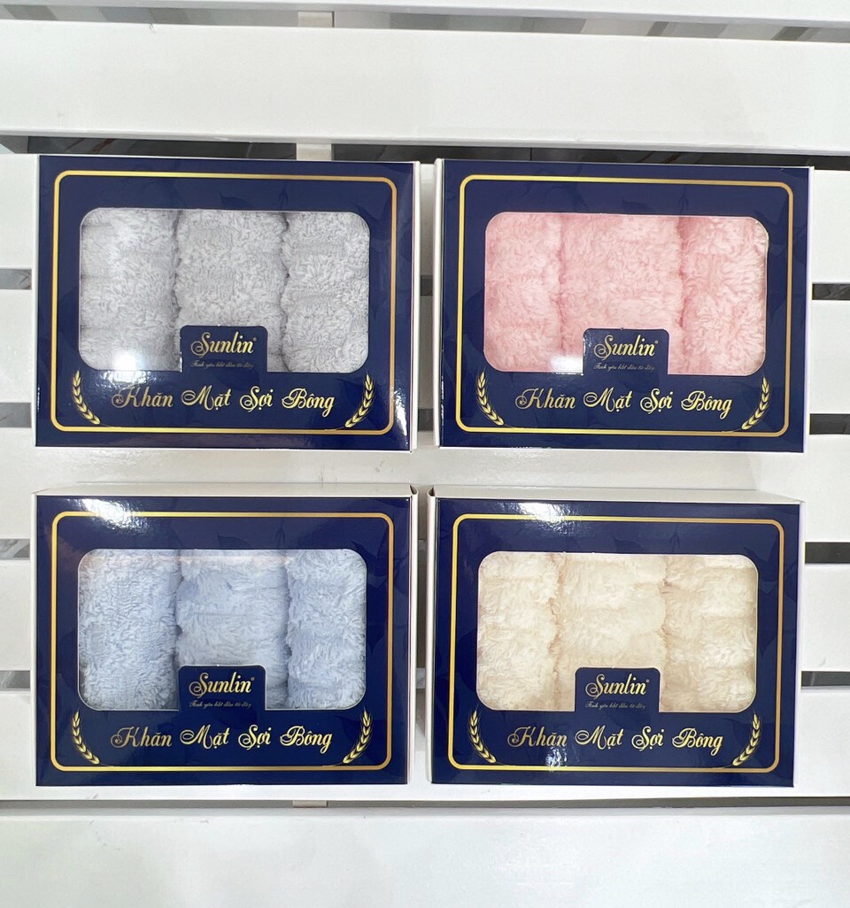 BW Set 3 Khăn mặt sợi bông Sunlin