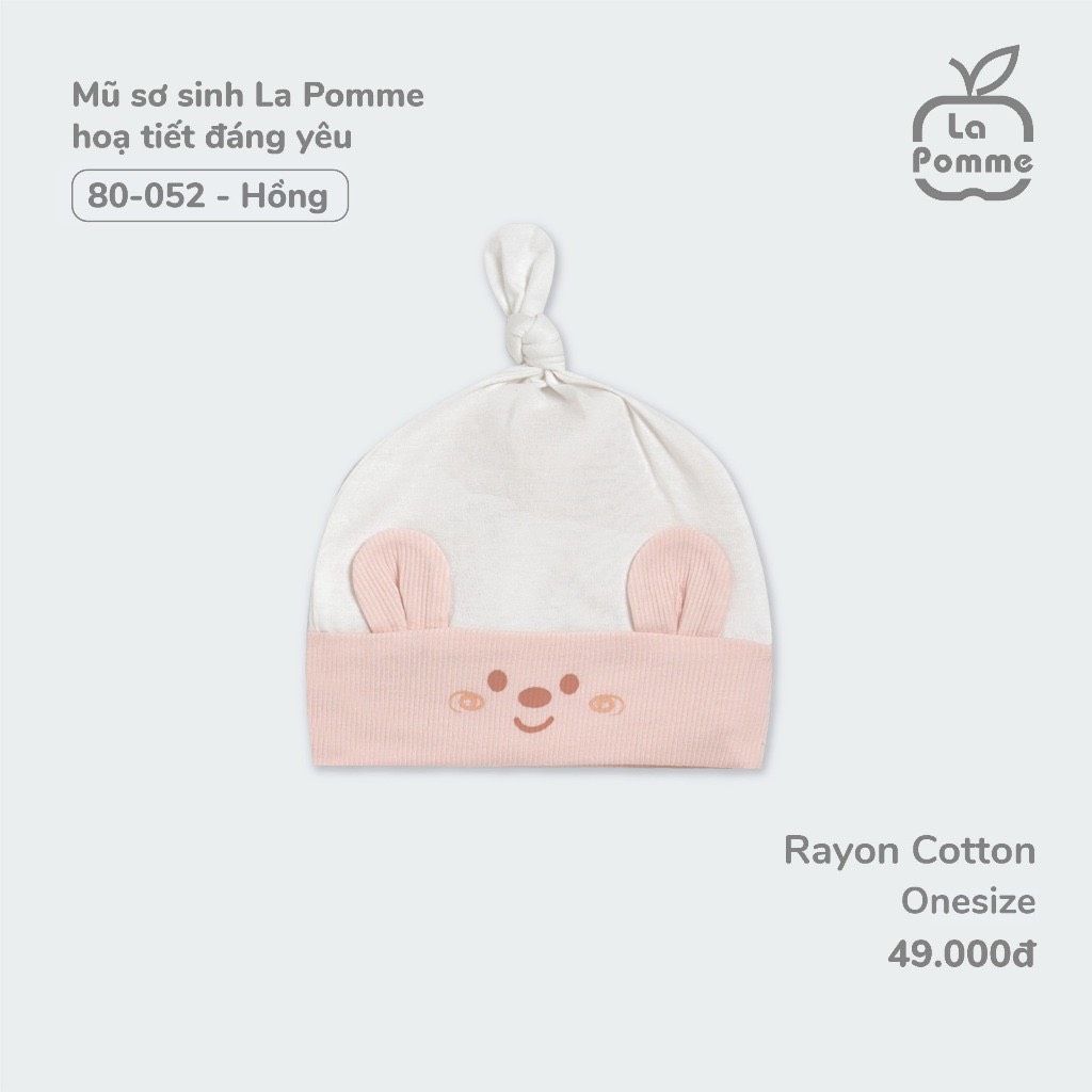 LA POMME Mũ sơ sinh hoạ tiết đáng yêu