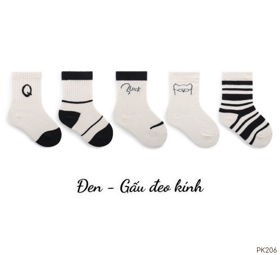 OBB SET TẤT 5 ĐÔI PHỐI SỌC(M-L)
