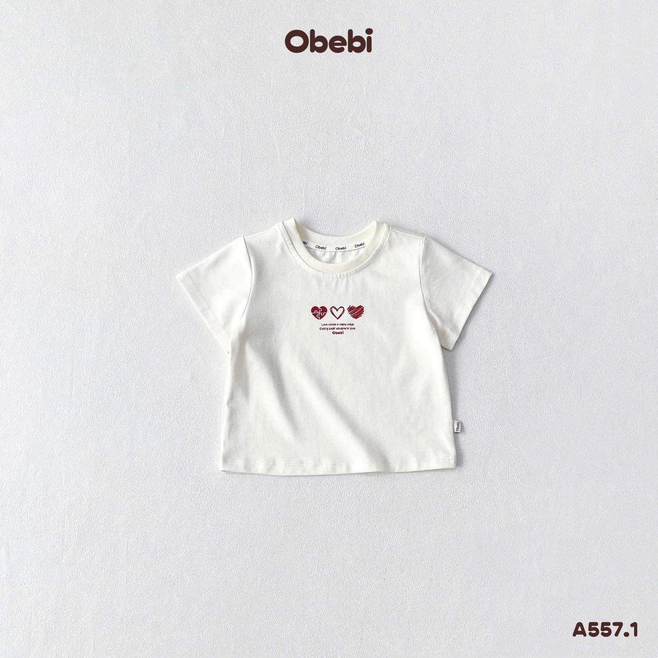OBEBI - Áo thun cộc tay Trái tim OBEBI (73-120)