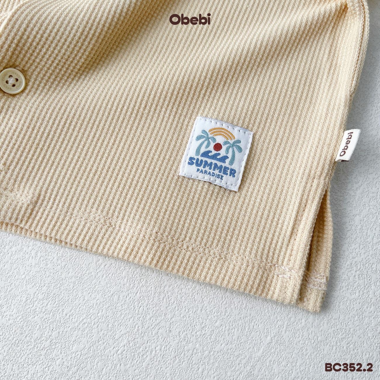 OBEBI - Bộ cộc sơ mi dệt nổi thoáng khí mùa hè OBEBI (73-120)