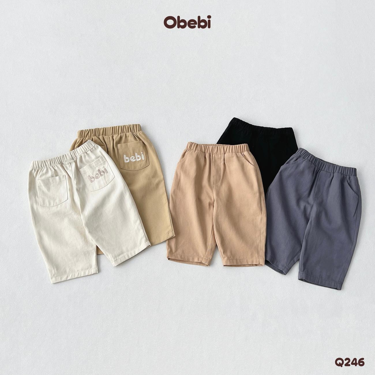 OBEBI - Quần kaki trẻ em mùa hè thêu túi OBEBI (73-120)