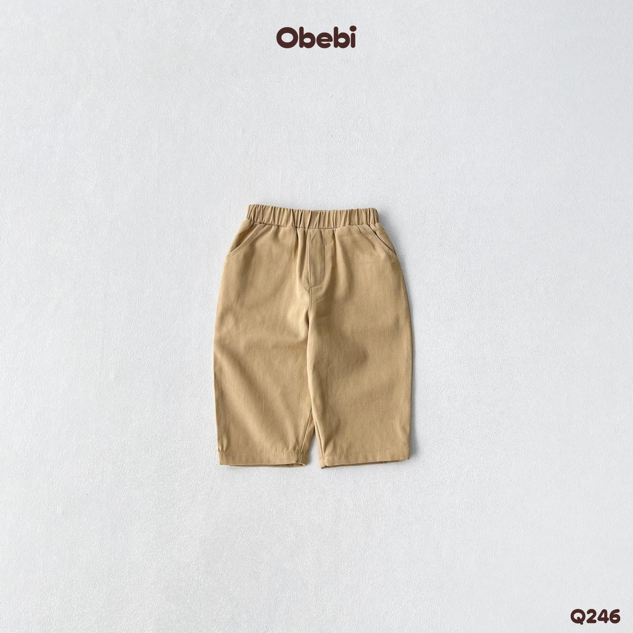 OBEBI - Quần kaki trẻ em mùa hè thêu túi OBEBI (73-120)