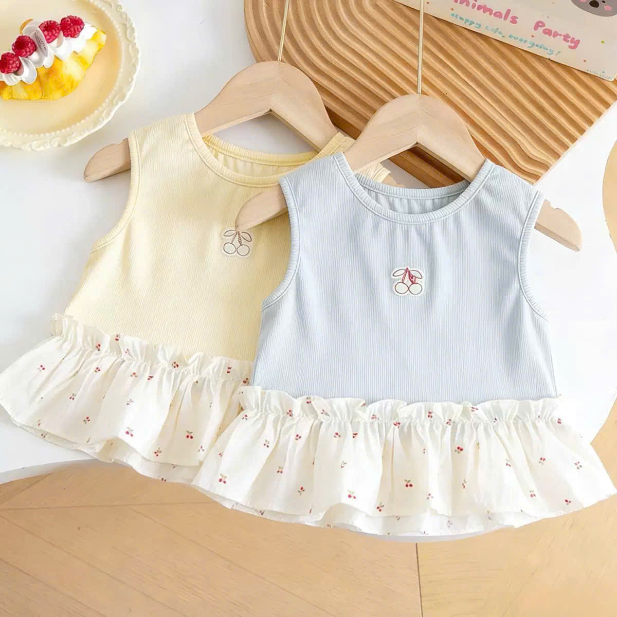 TL - Áo sát nách cherry viền bèo (80-130)