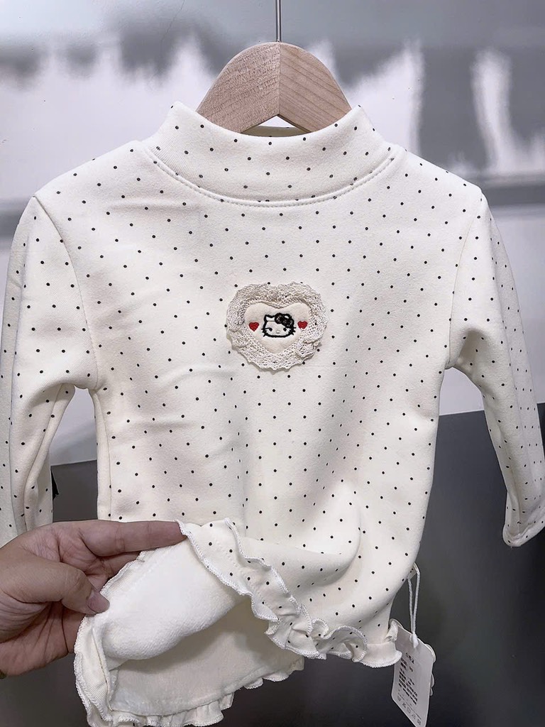 KB - Áo giữ nhiệt Kitty chấm bi(90-130)