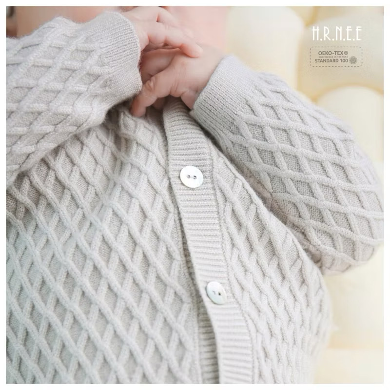 HRNEE - Áo len sơ sinh cài giữa dệt 3D(0-9M)
