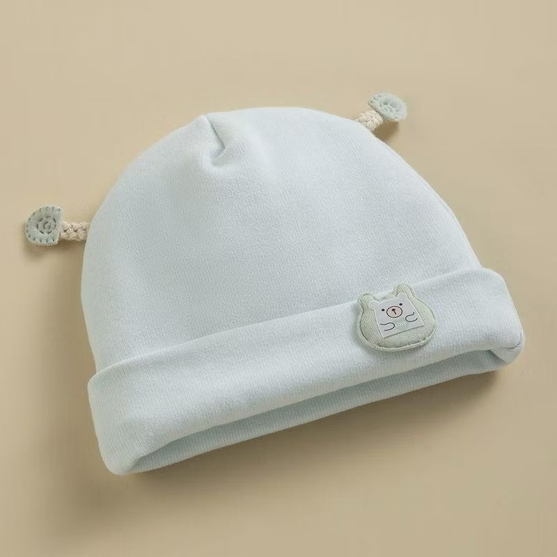 SP - Mũ cotton đính gấu(0-6M)